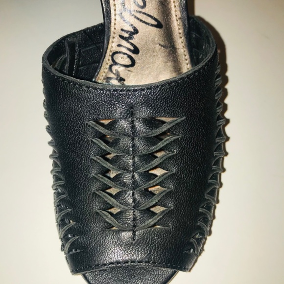 New Sam Edelman Kamie Black Vachetta Black Leather Open Toe Knee High Boots Y2K - Picture 8 of 16